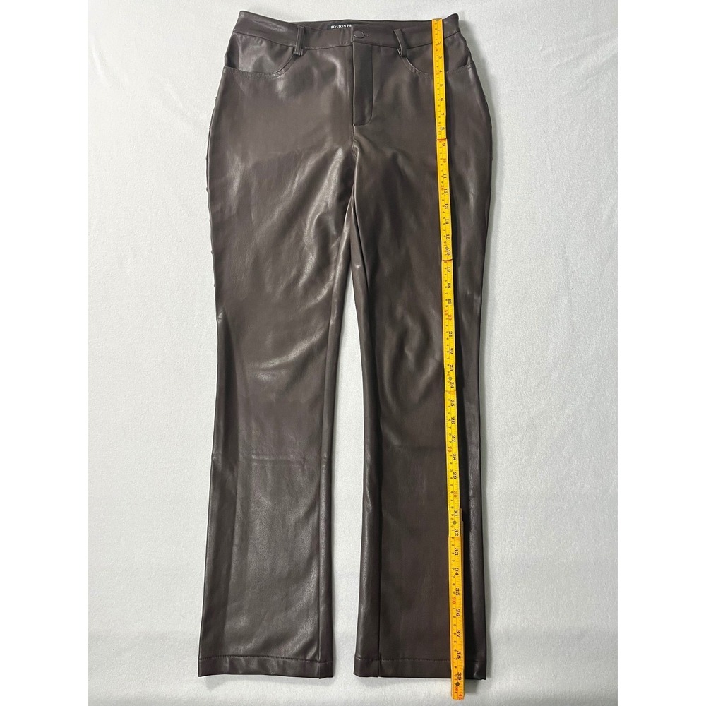 Boston Proper Brown Faux Leather Studded Side Pants Western Boho Size 8 - Picture 5 of 8